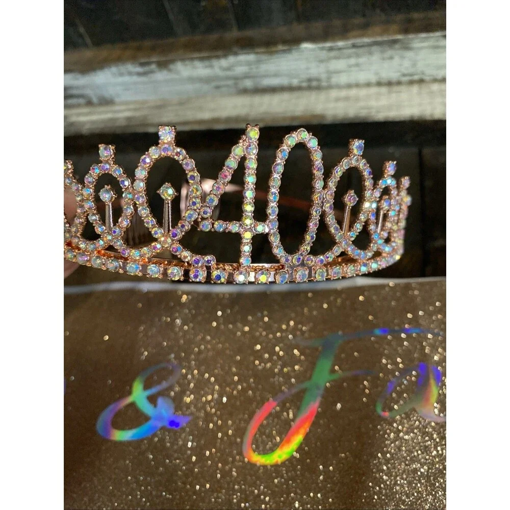 Rose Gold 40 And Fabulous Birthday Tiara And Sash Women's Birthday